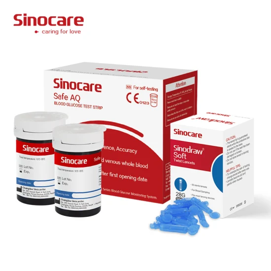 Sinocare 당뇨병 혈당 측정기 키트 50 PCS 혈당 스트립 모니터링 장치 혈당 측정기 모니터