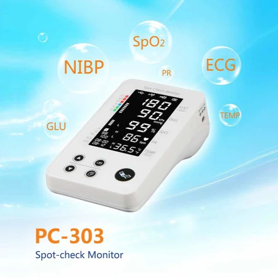 Lepu 혈압 모니터 4.3 인치 SpO2 Pr NIBP 온도 ECG 혈당 스팟 검사 무료 스마트폰 앱이 포함된 환자 모니터